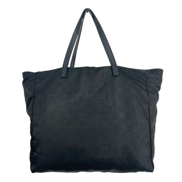 GUCCI Black Authentic GG Monogram Canvas Tote Bag - Picture 8 of 13
